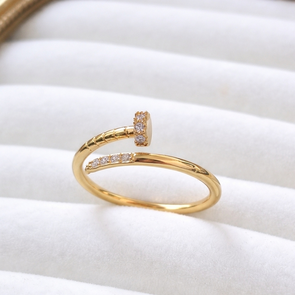 Gold Nail Wrap Ring | Diamond Pavé Nail Ring Style ✨